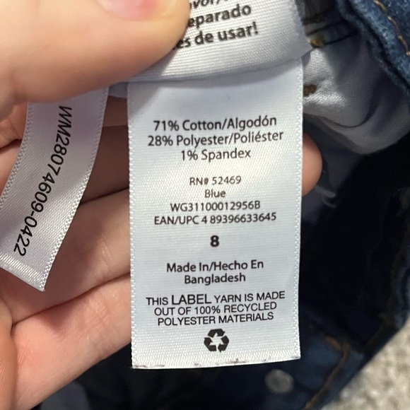 Wonder Nation girls size 8 straight leg blue jeans - Picture 3 of 7